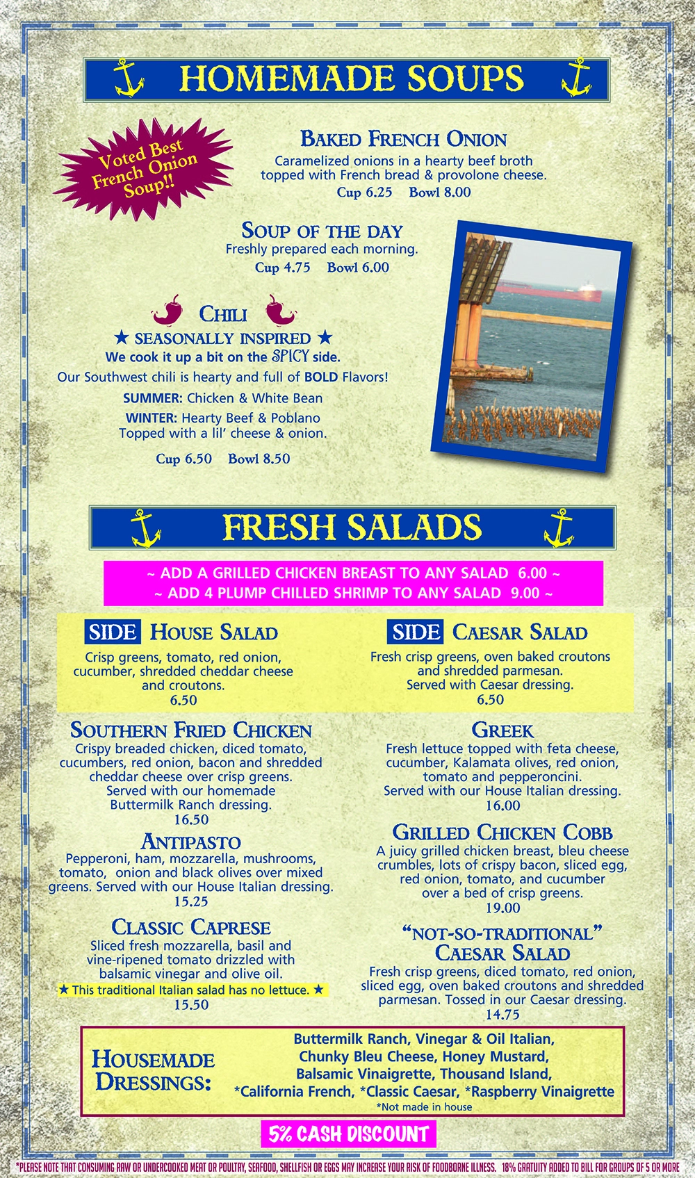 Soups and Salads menu